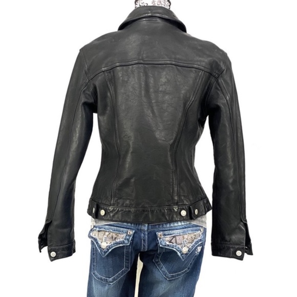 GAP- Cropped Leather Icon Trucker Jacket - Picture 5 of 8